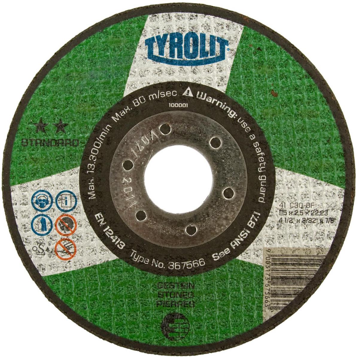 Kapskiva Tyrolit Standard Sten - KAPSKIVA STD 125X2.5MM STEN TYROLIT 367572