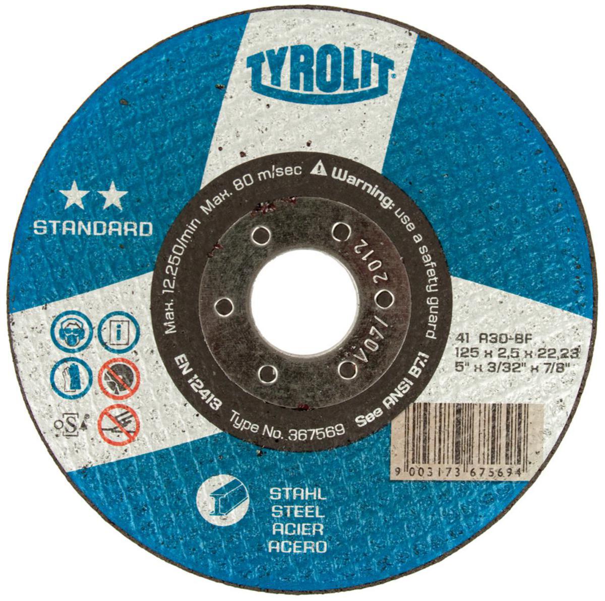 Kapskiva Tyrolit Standard Stål - KAPSKIVA STD 125X2.5 STÅL TYROLIT 367569