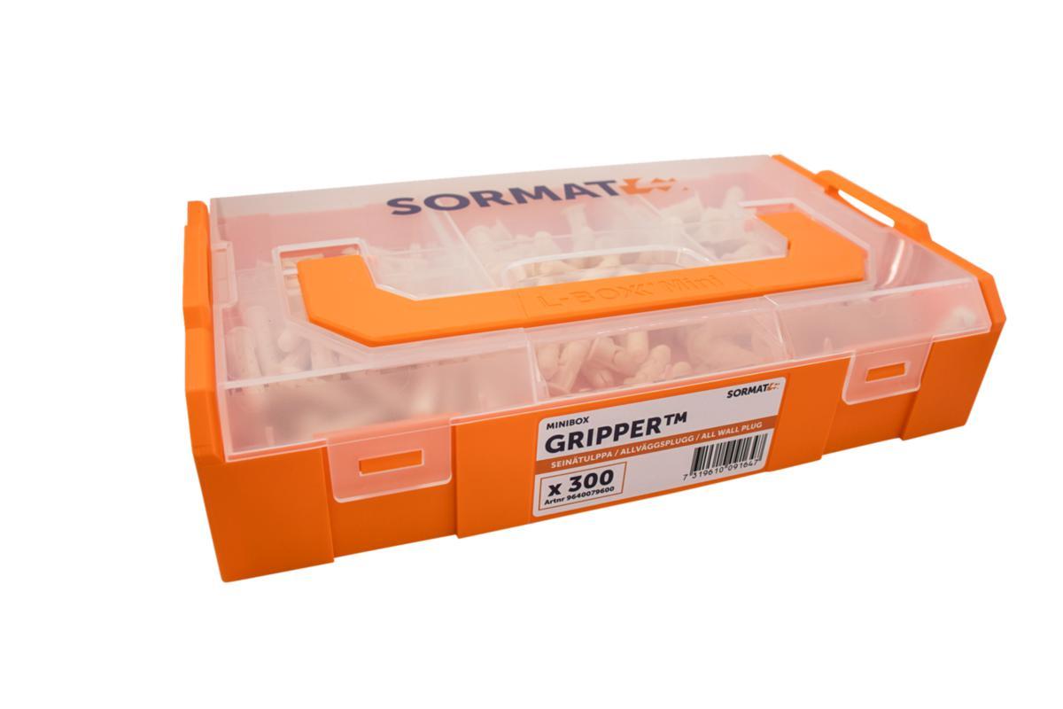 Universalplugg GRIPPER™ Minibox - MINIBOX GRIPPER SORMAT NYLONPLUGG 5/6/8/10MM 300ST
